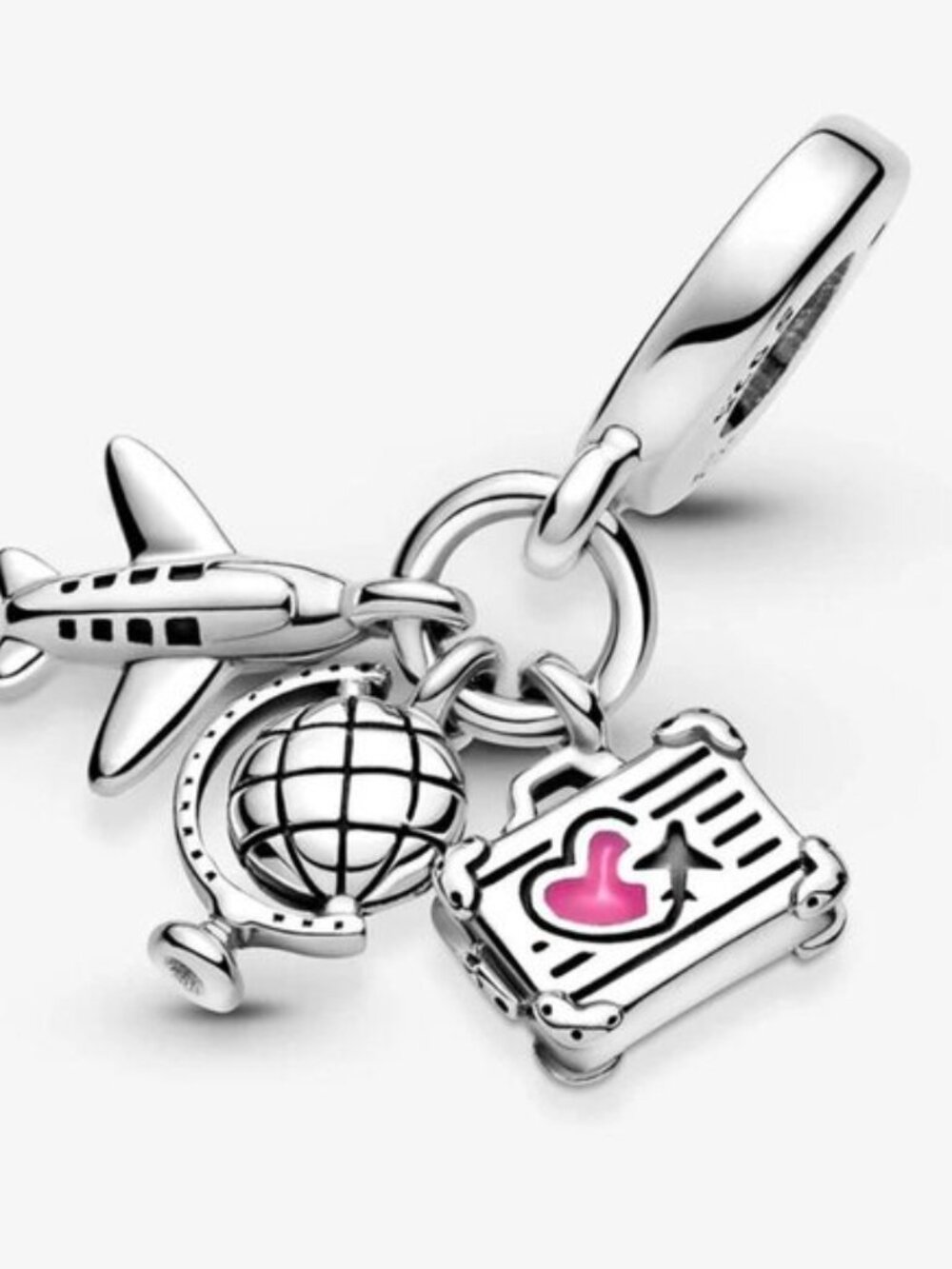 Pandora Airplane Globe & Suitcase Dangle Charm